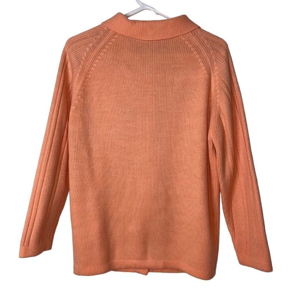 Vintage Womens Knit Cardigan Sweater Size Medium Peach Acrylic Button Front - Picture 3 of 7